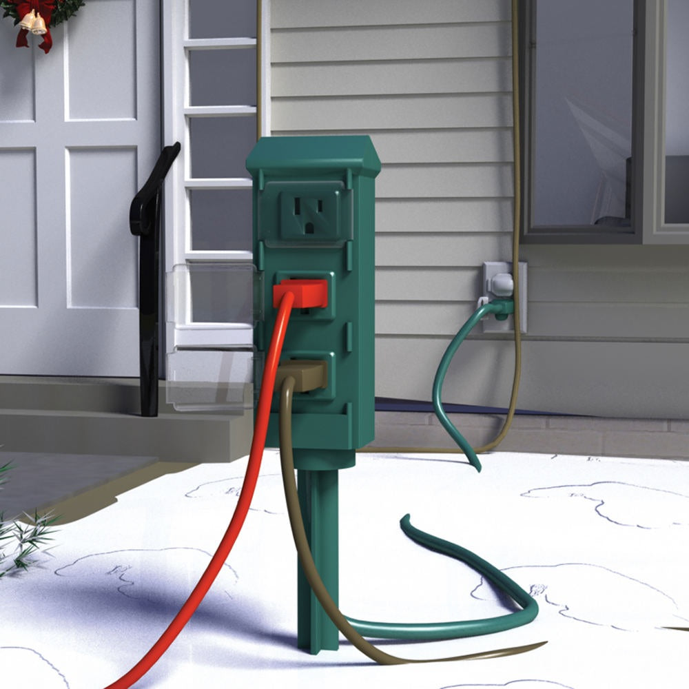 Stanley Mini 3-Outlet Plug Stake Power Center