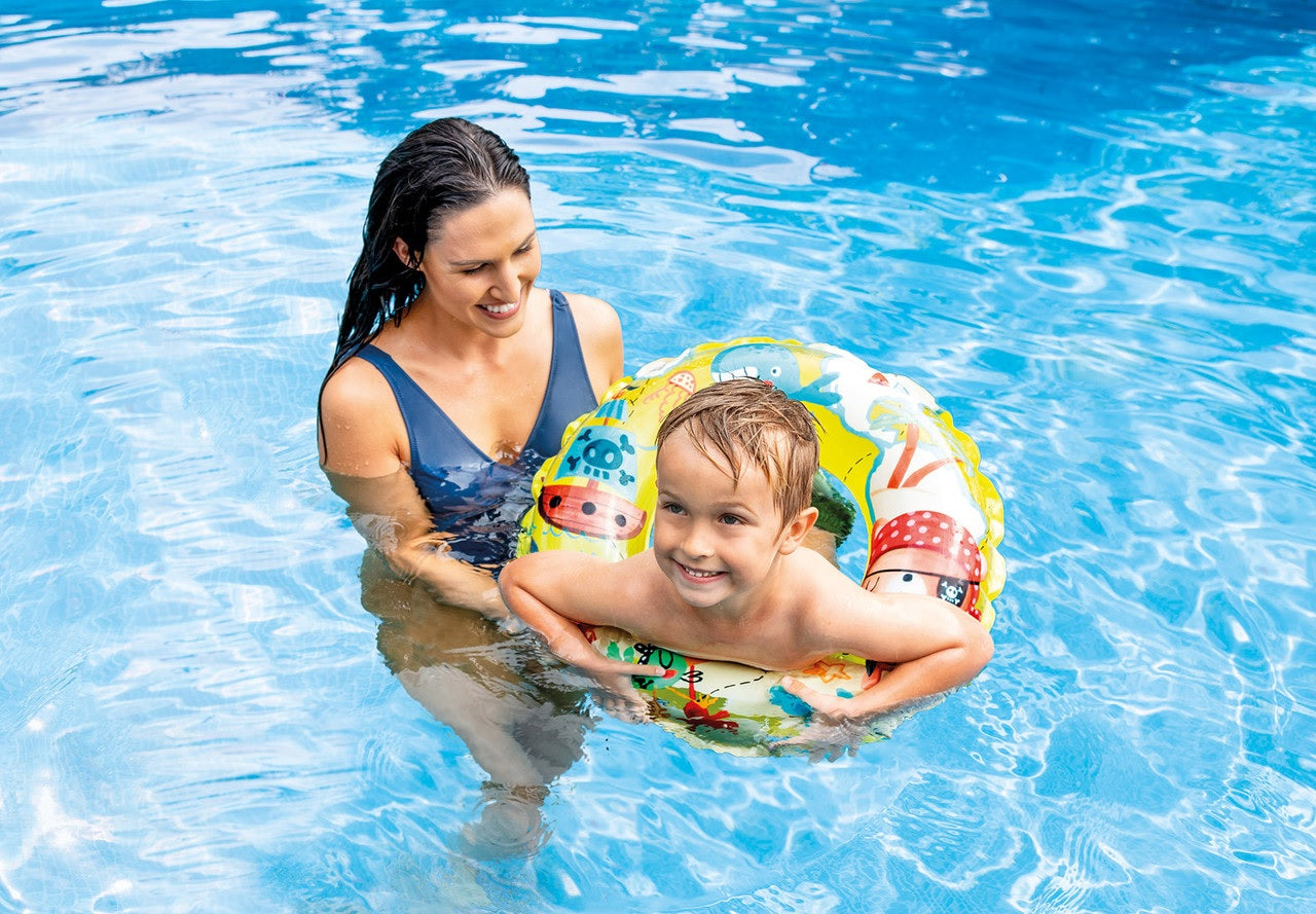 Pirate themed inflatable inner tube.