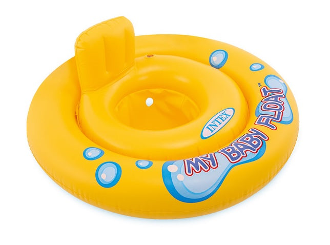 Round, yellow baby inflatable float.