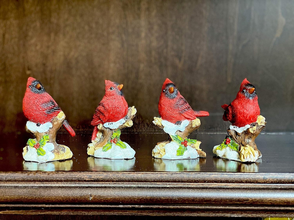 Cardinal on Snowy Branch Resin Decorative Accent