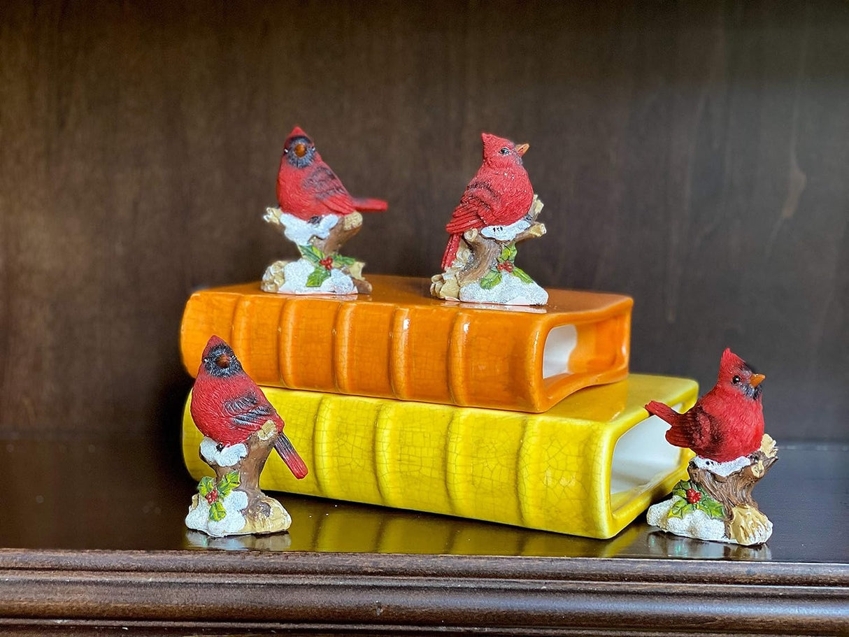 Cardinal on Snowy Branch Resin Decorative Accent