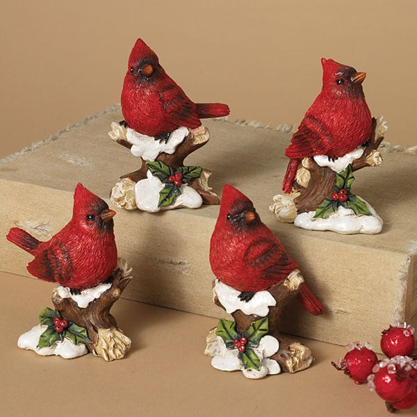 Cardinal on Snowy Branch Resin Decorative Accent