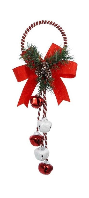 14.5" Peppermint Twist Jingle Bell Door Hanger