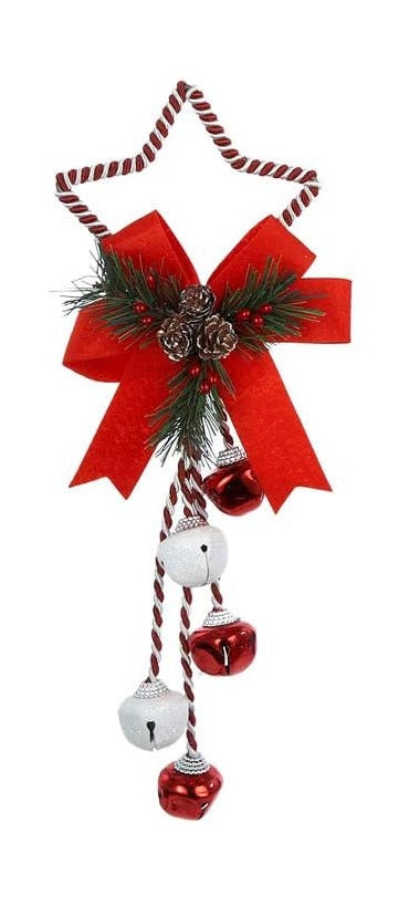 14.5" Peppermint Twist Jingle Bell Door Hanger