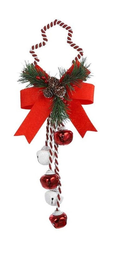 14.5" Peppermint Twist Jingle Bell Door Hanger