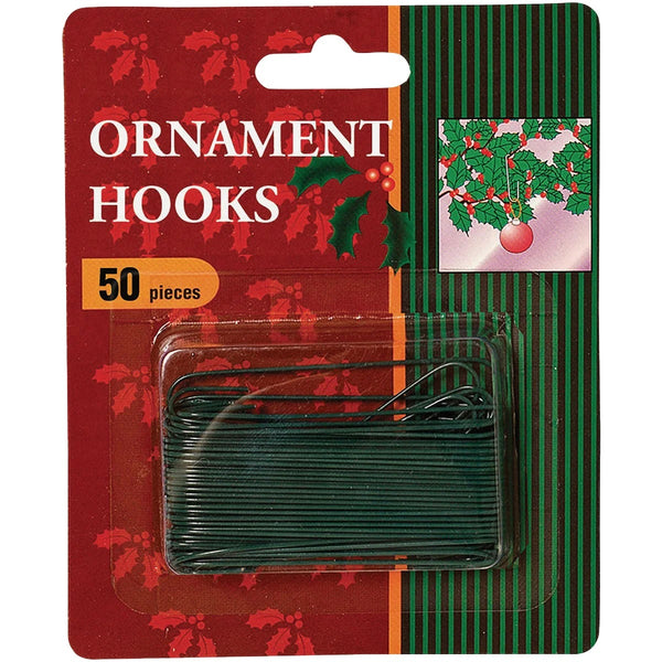 Pack of 50 Green Ornament Hooks