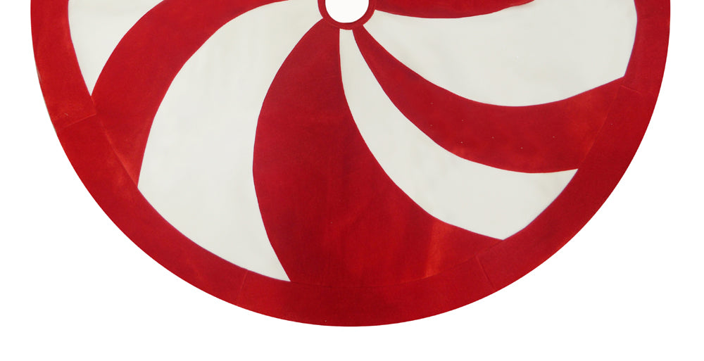 48" Peppermint Swirl Christmas Tree Skirt