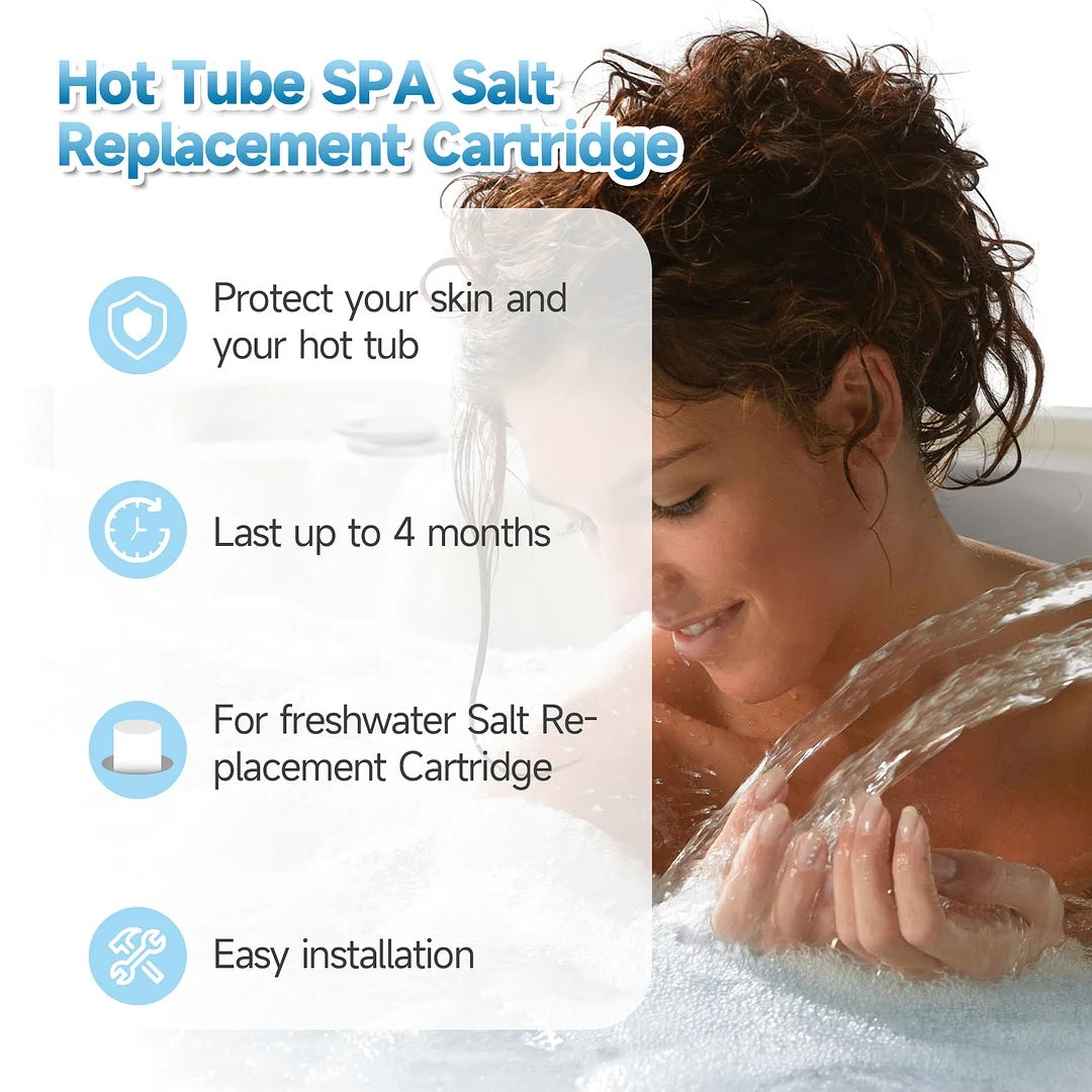 Hot tub spa salt replacement cartridge protects your skin and your hot tub. Lasts up to 4 months. For FreshWater salt replacement cartridges. Easy to install