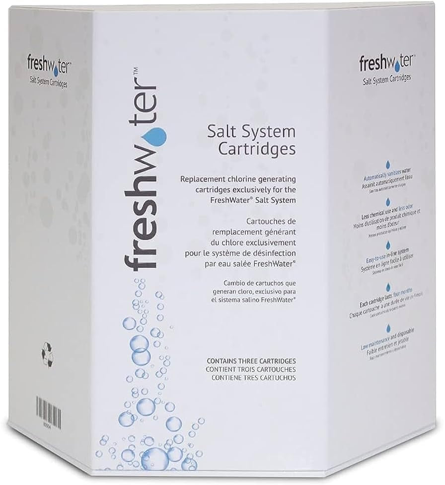 Box of three salt system cartridges
