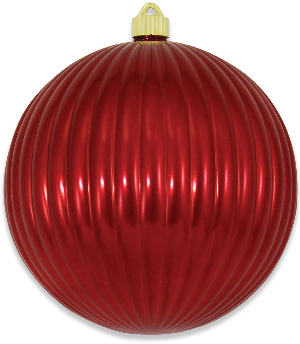 200MM Sonic Red Shatterproof Ripple Ball Ornament