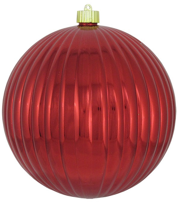200MM Sonic Red Shatterproof Ripple Ball Ornament
