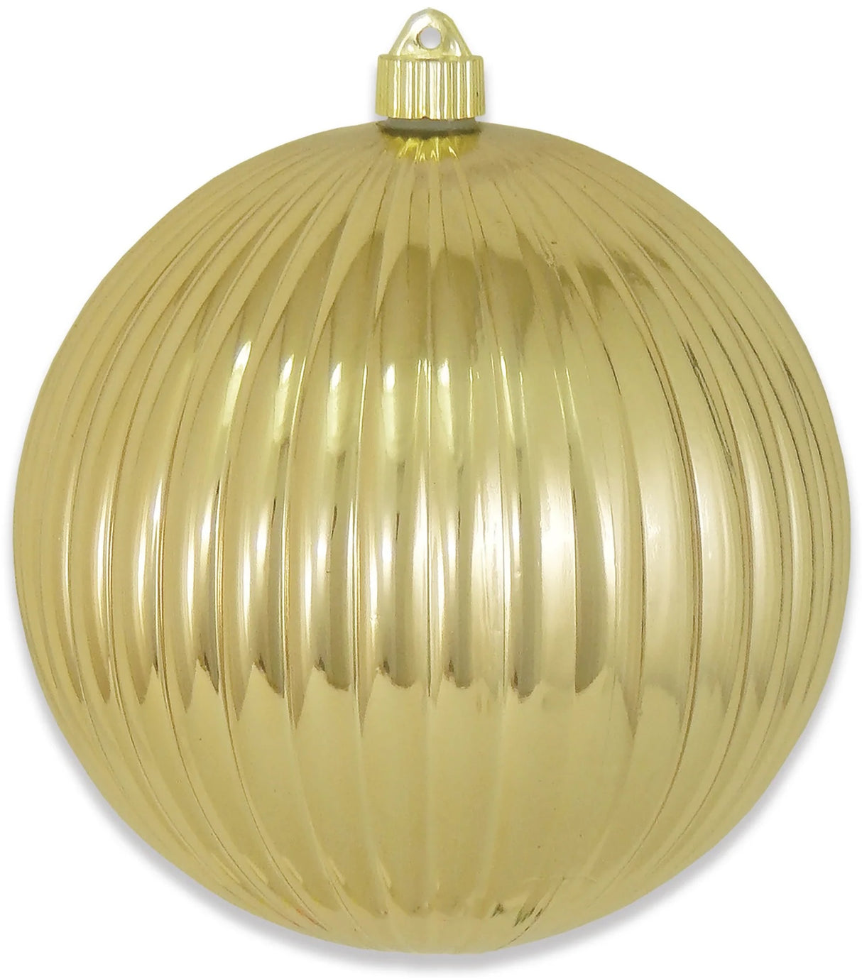 200MM Sonic Gold Shatterproof Ripple Ball Ornament