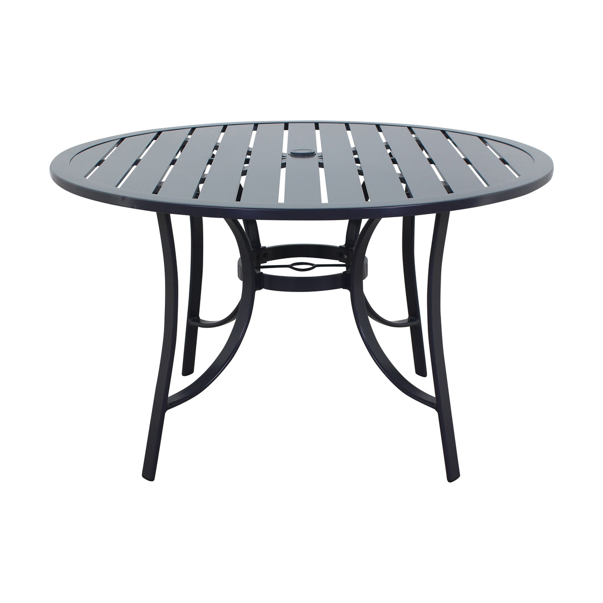 This image shows what the round dining table looks like on a white background.