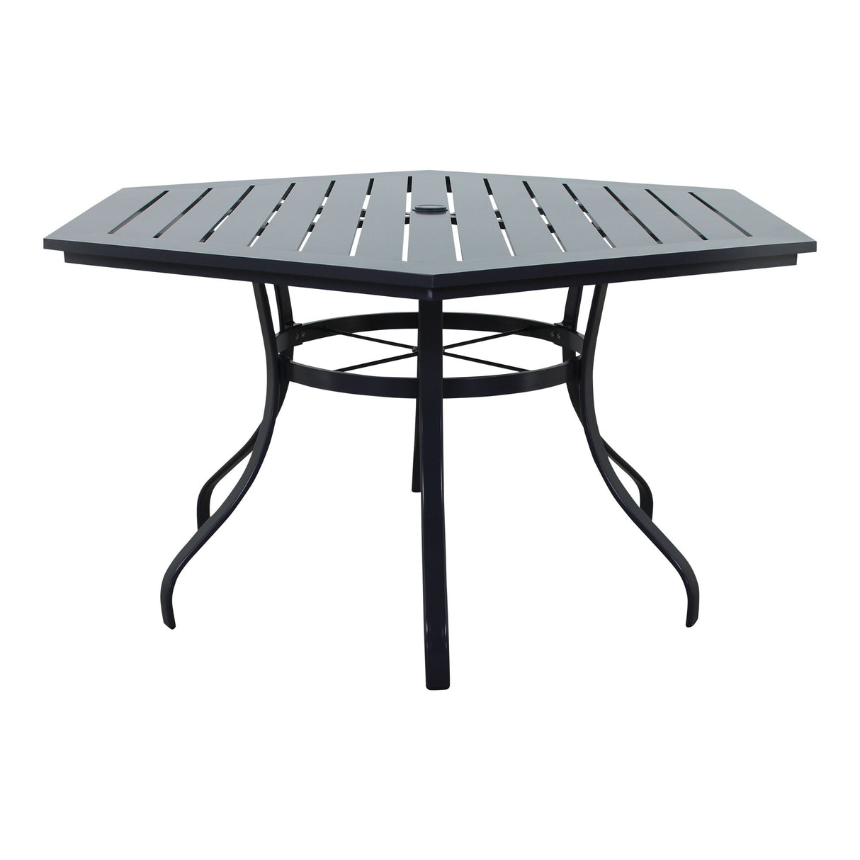 This image shows what the hexagon dining table looks like on a white background.
