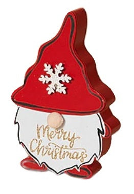 7.8" Wooden Christmas Gnome Block Sign