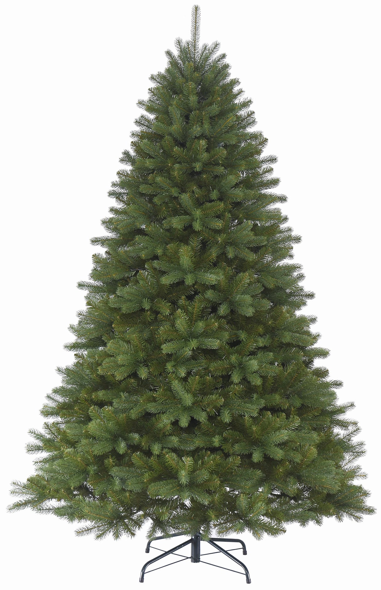 Artificial tree with no lights on it.