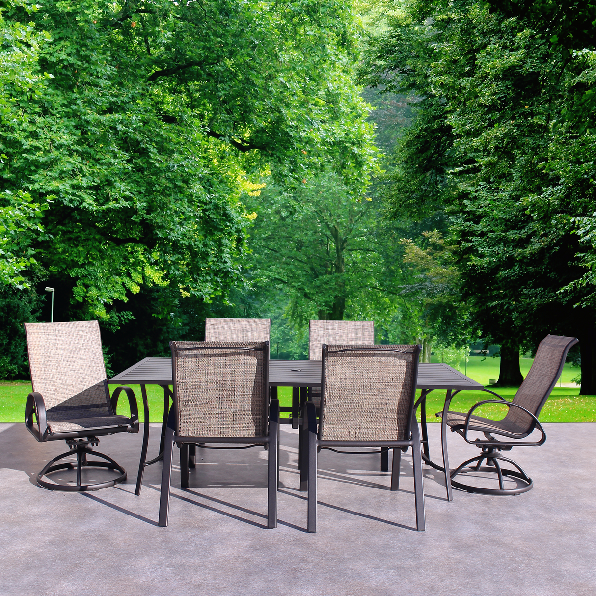 Dublin Brown Sling Patio Dining Sets