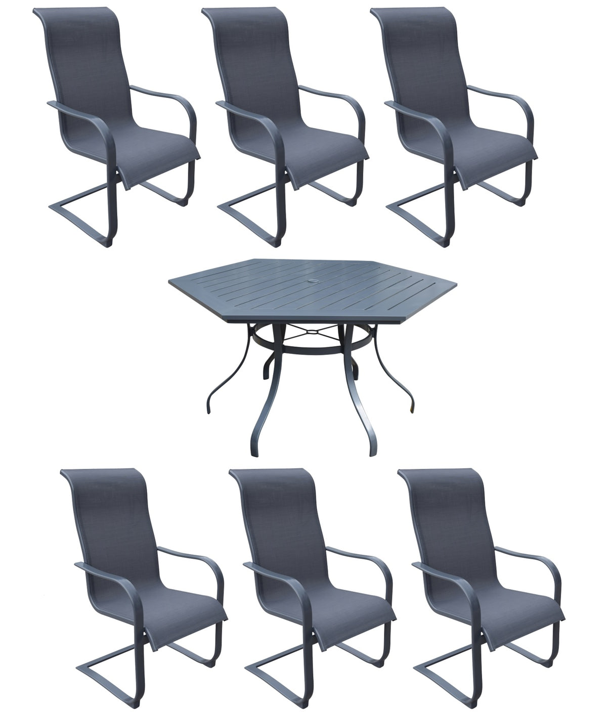 Dublin Gray Sling Spring Patio Dining Sets