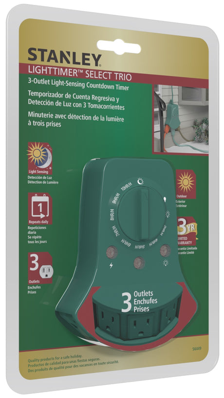 Stanley LightTimer Select Trio Outdoor Darkness Sensing Timer