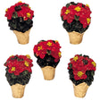 A set of 5 Lemax polyresin poinsettias for your Lemax Village display