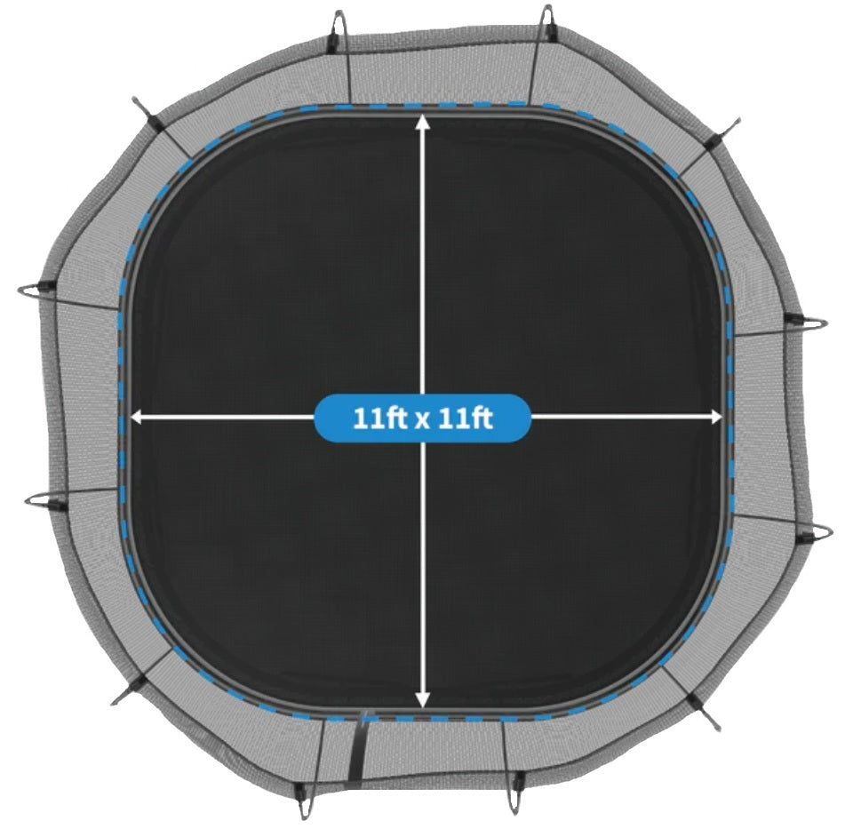 11' x 11' Large Square Springfree Trampoline Ultimate Bundle