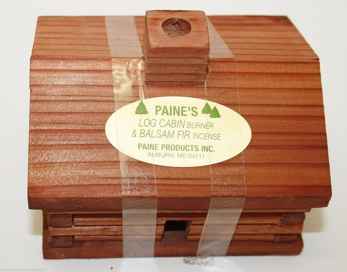 Large Log Cabin Incense Burner with 10 Pieces of Balsam Fir Incense Logs