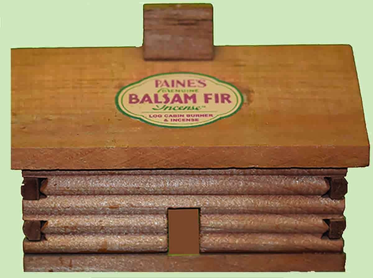 Large Log Cabin Incense Burner with 10 Pieces of Balsam Fir Incense Logs