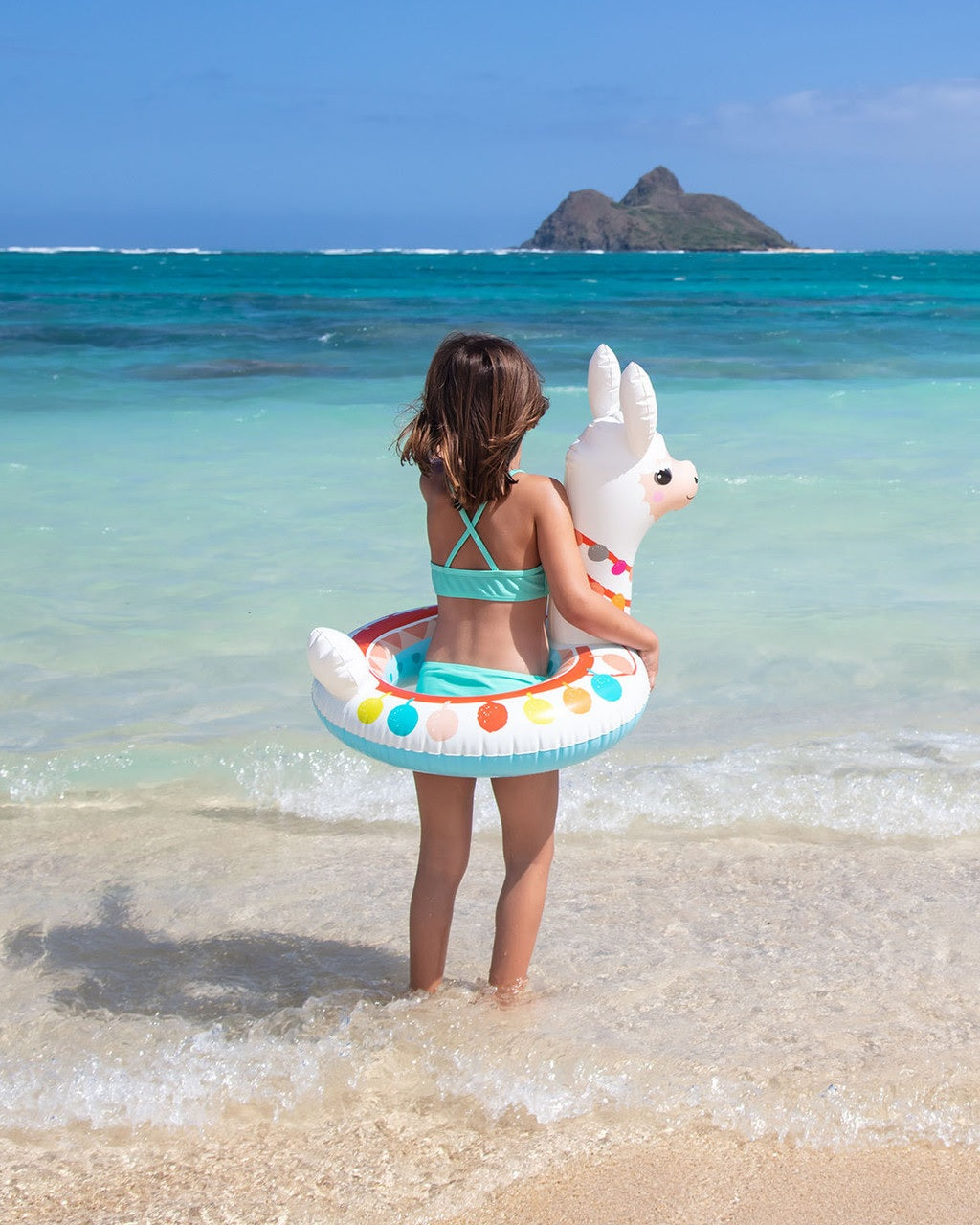 Inner tube for kids shaped like a llama.