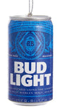 Ornament designed to look like a can of Bud Light beer.