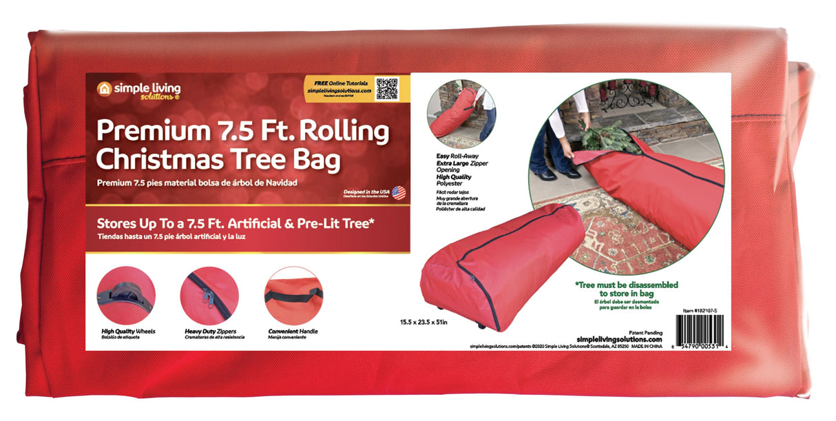 7.5' Artificial Christmas Tree Rolling Storage Bag