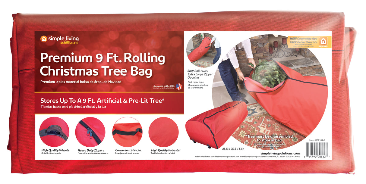 9' Artificial Christmas Tree Rolling Storage Bag
