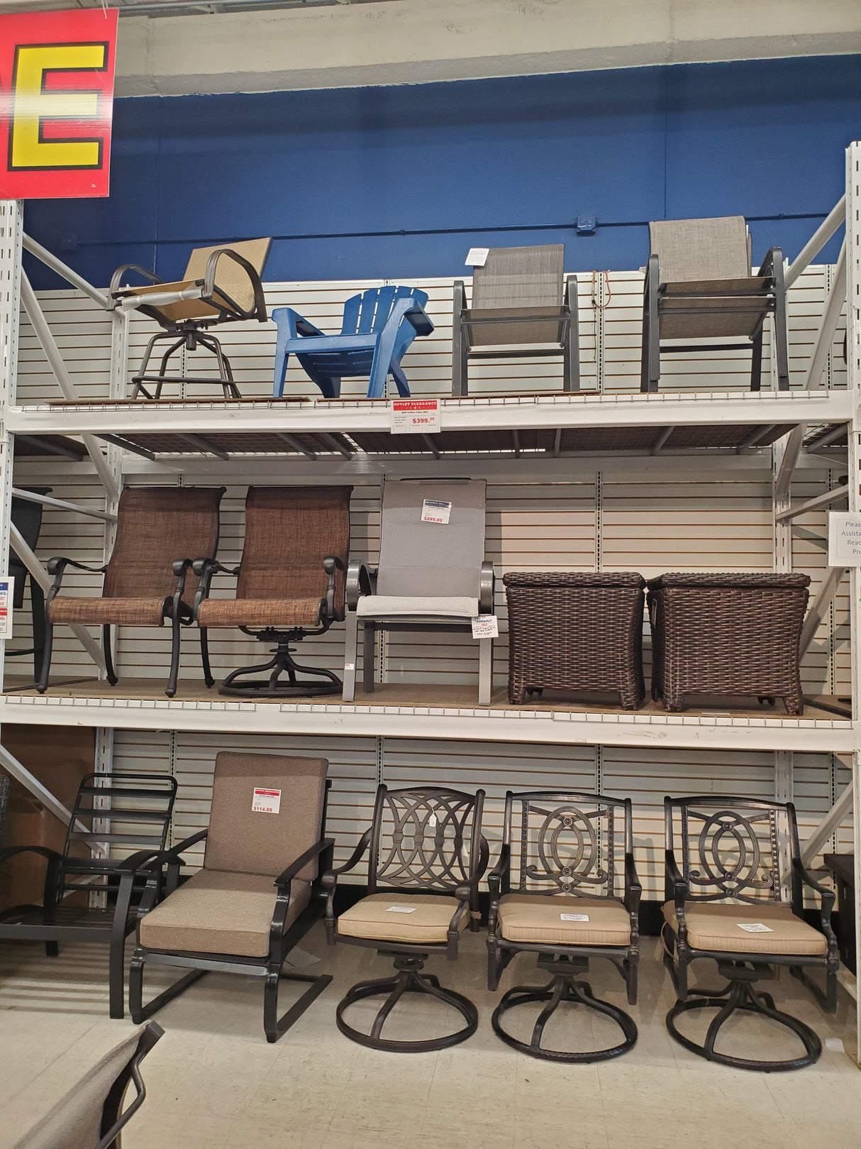 Multiple Last Chance, One-of-a-Kind and Clearance Chairs at the Outlet!