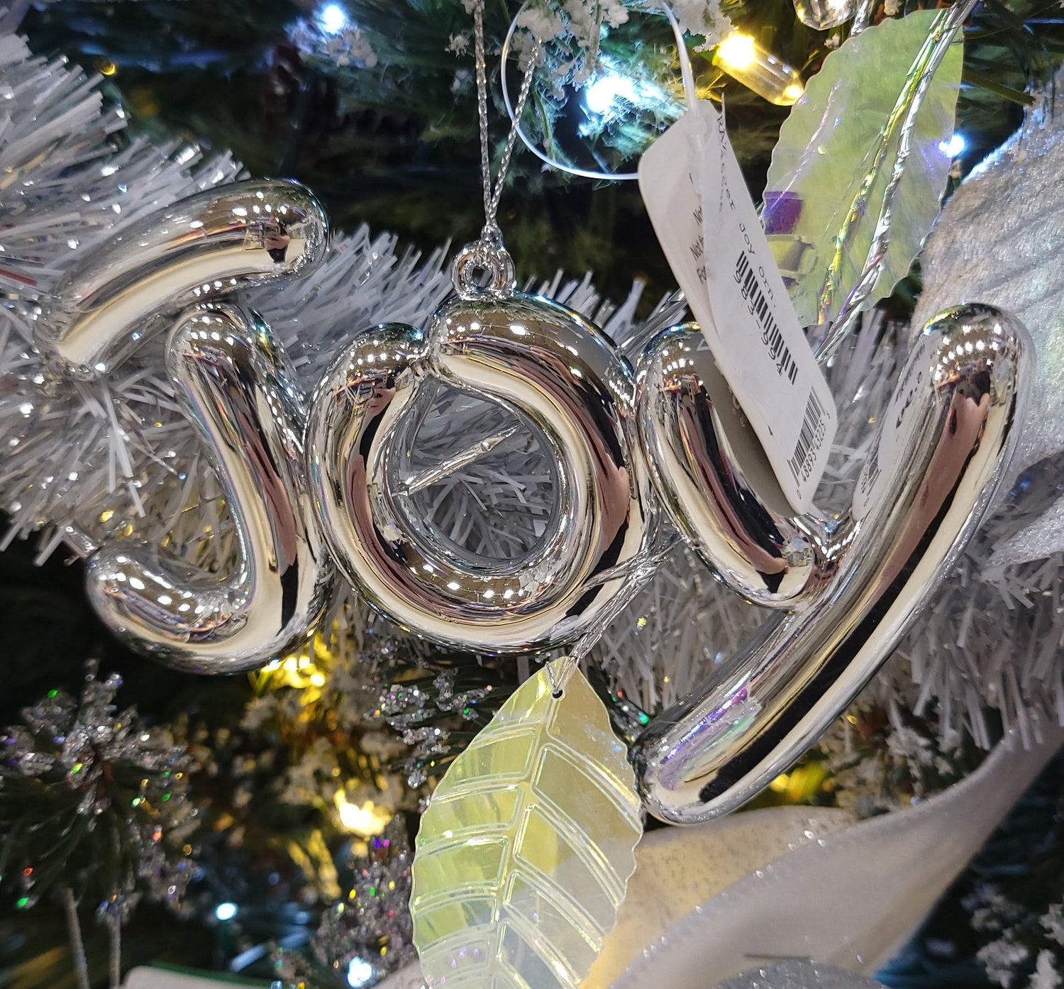 5" Silver Joy Balloon Ornament