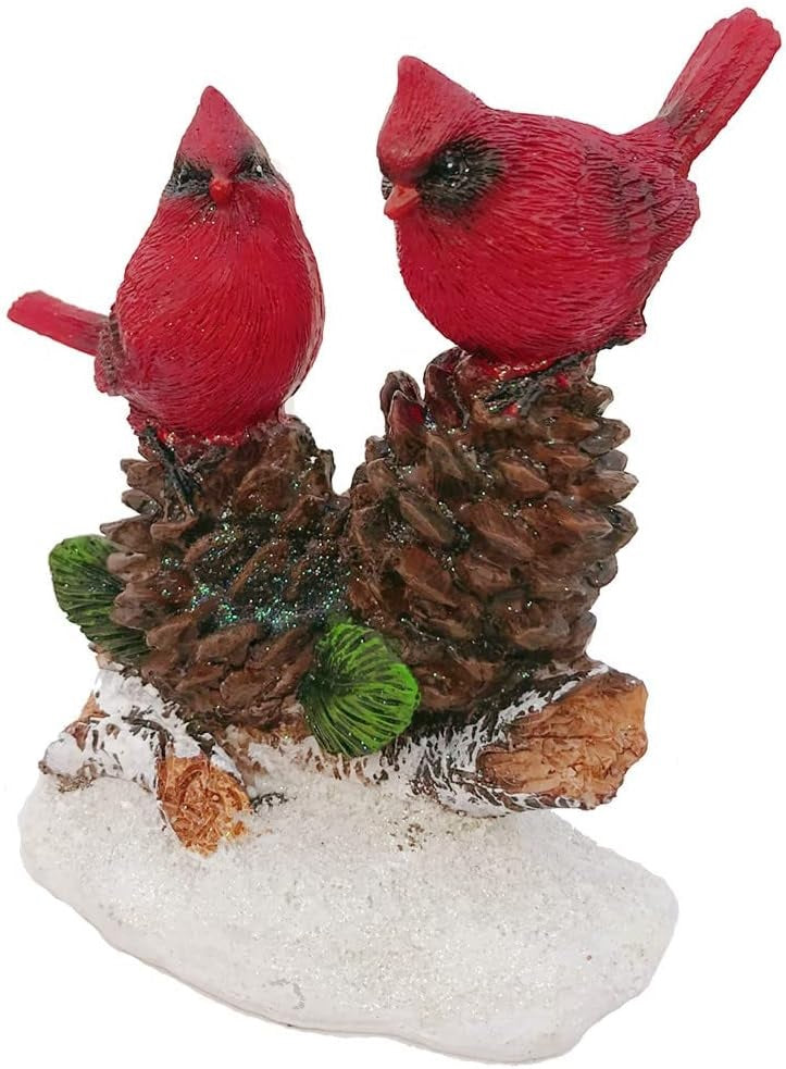 5.3" Cardinal Pine Cone Decorative Accent
