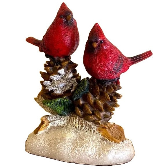 5.3" Cardinal Pine Cone Decorative Accent