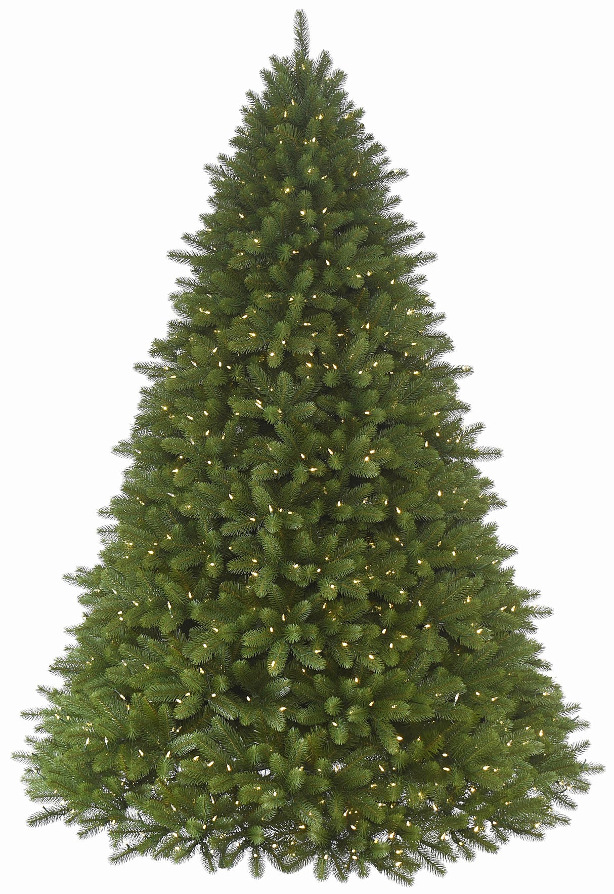 Artificial tree pre-lit with dual lights. Lights change from warm white to multi-colored.