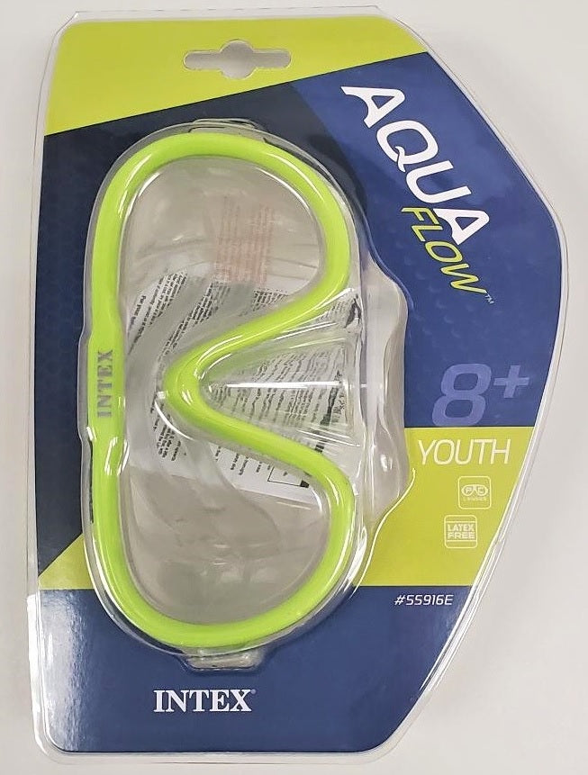 Swim mask. There are two color options: lime green or purple.