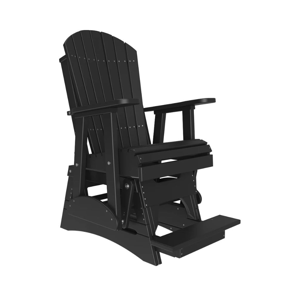 This is the Black colored Adirondack glider chair on a white background.