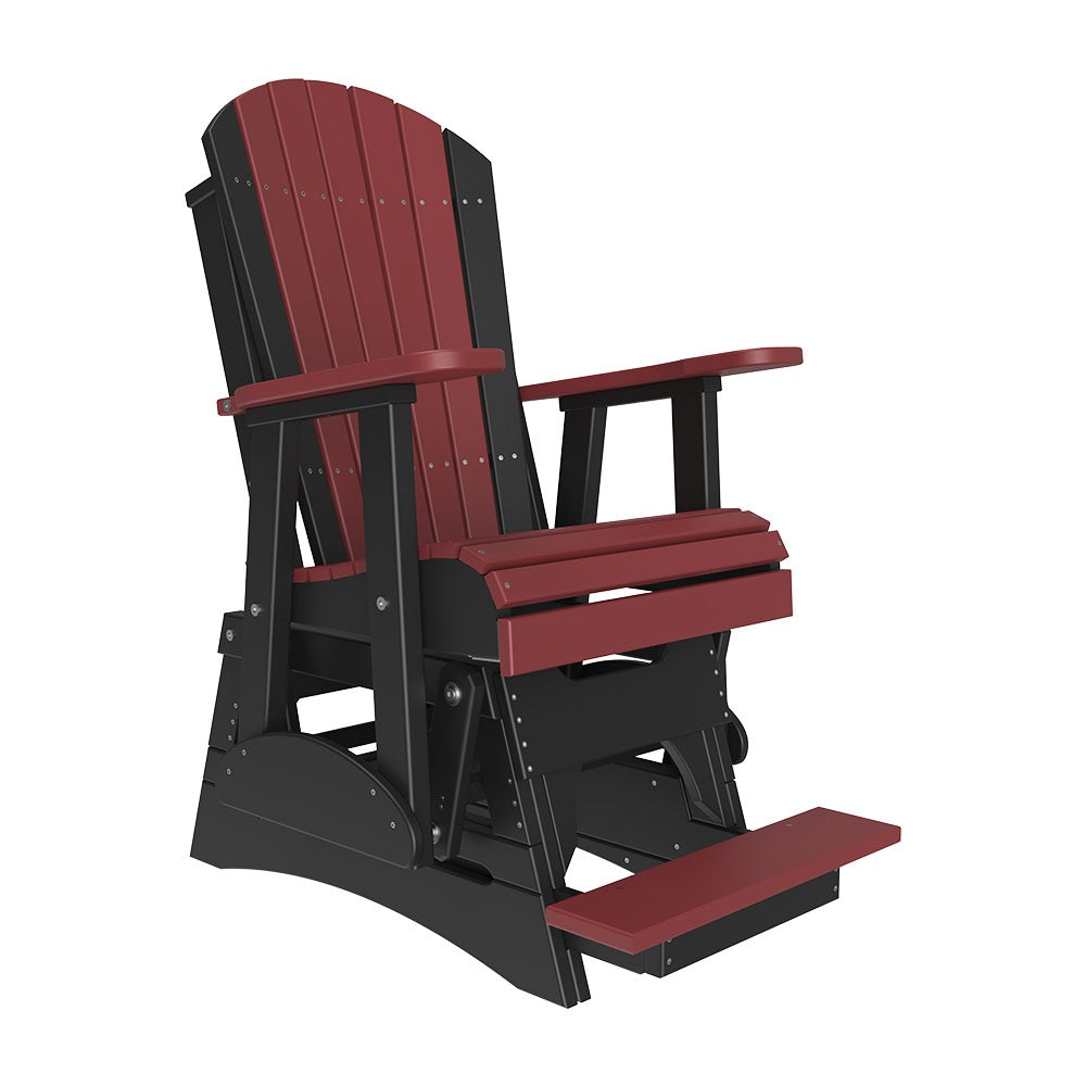 This is the Cherrywood and Black colored Adirondack glider chair on a white background.
