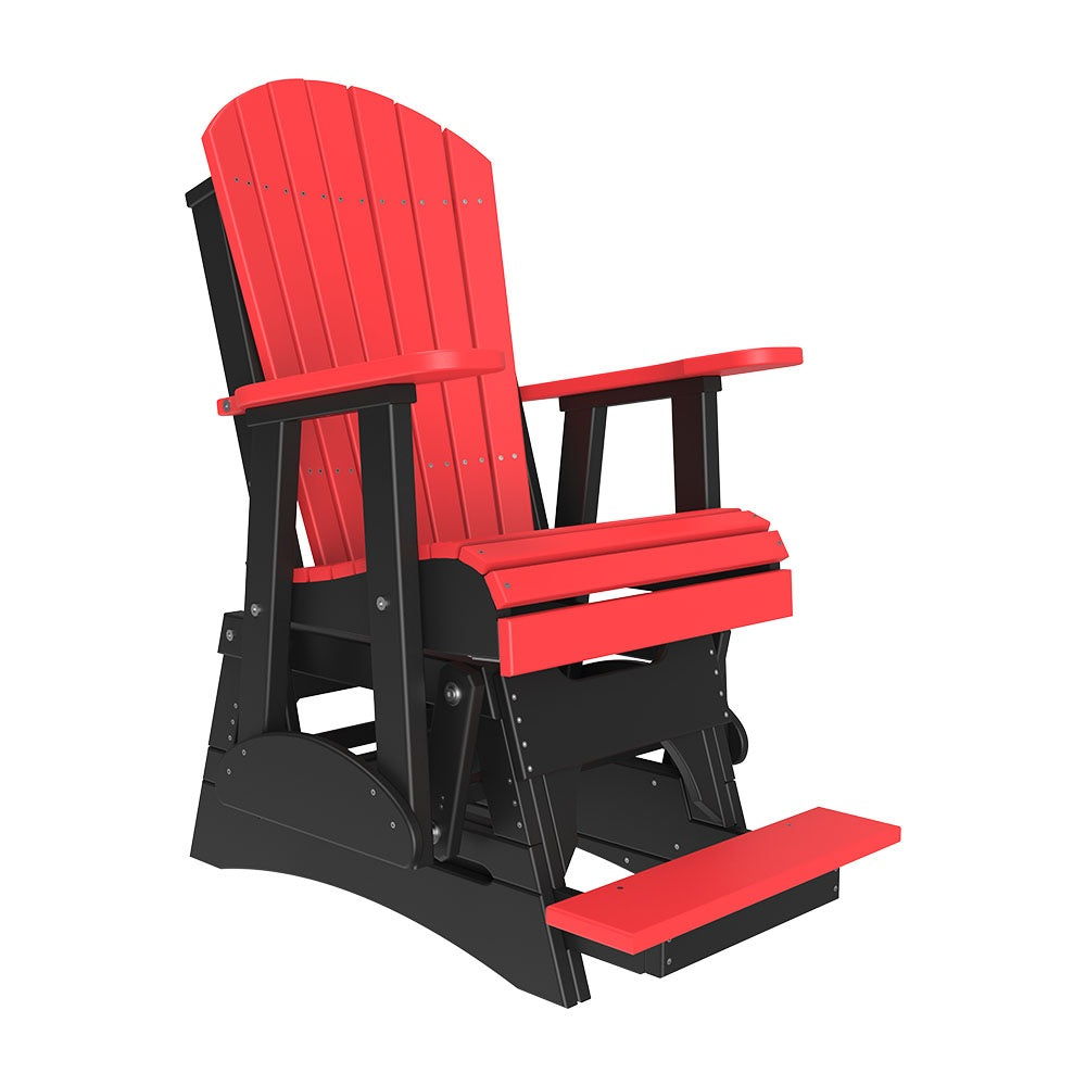 This is the Red and Black colored Adirondack glider chair on a white background.