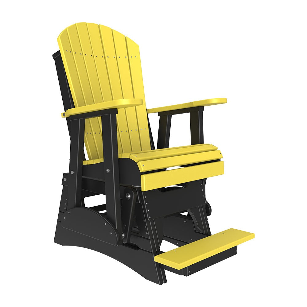 This is the Yellow and Black colored Adirondack glider chair on a white background.