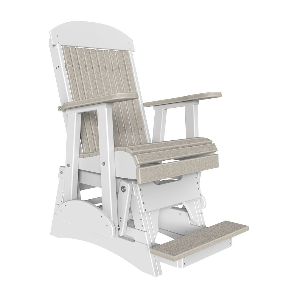 This is the Birch and White colored balcony glider chair on a white background.
