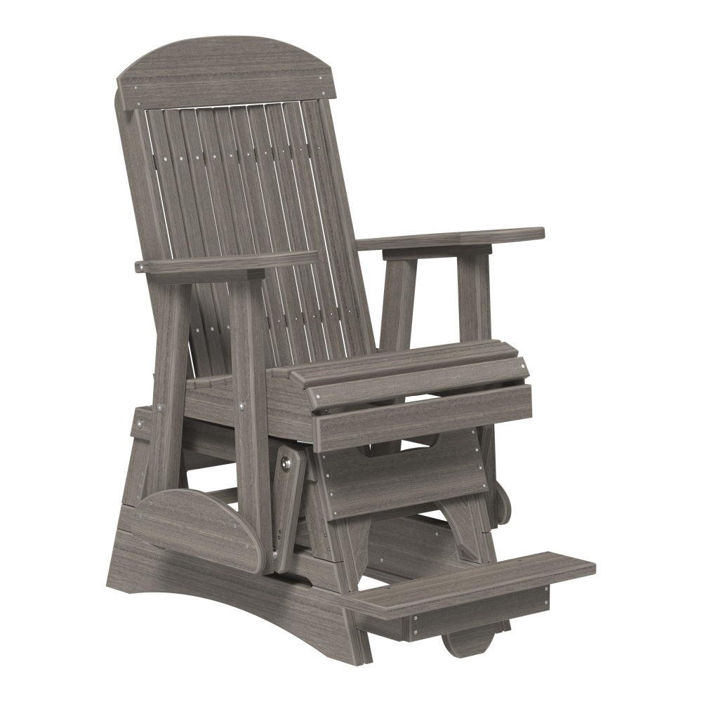This is the Coastal Gray colored balcony glider chair on a white background.
