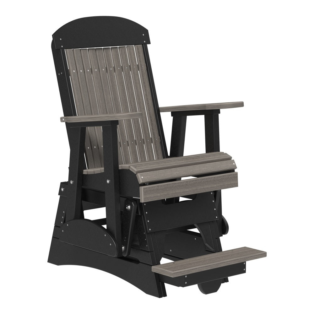 This is the Coastal Gray and Black colored balcony glider chair on a white background.
