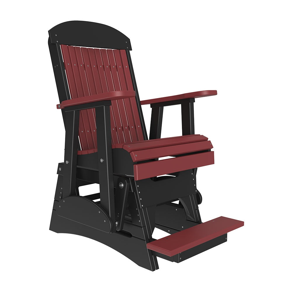 This is the Cherrywood and Black colored balcony glider chair on a white background.