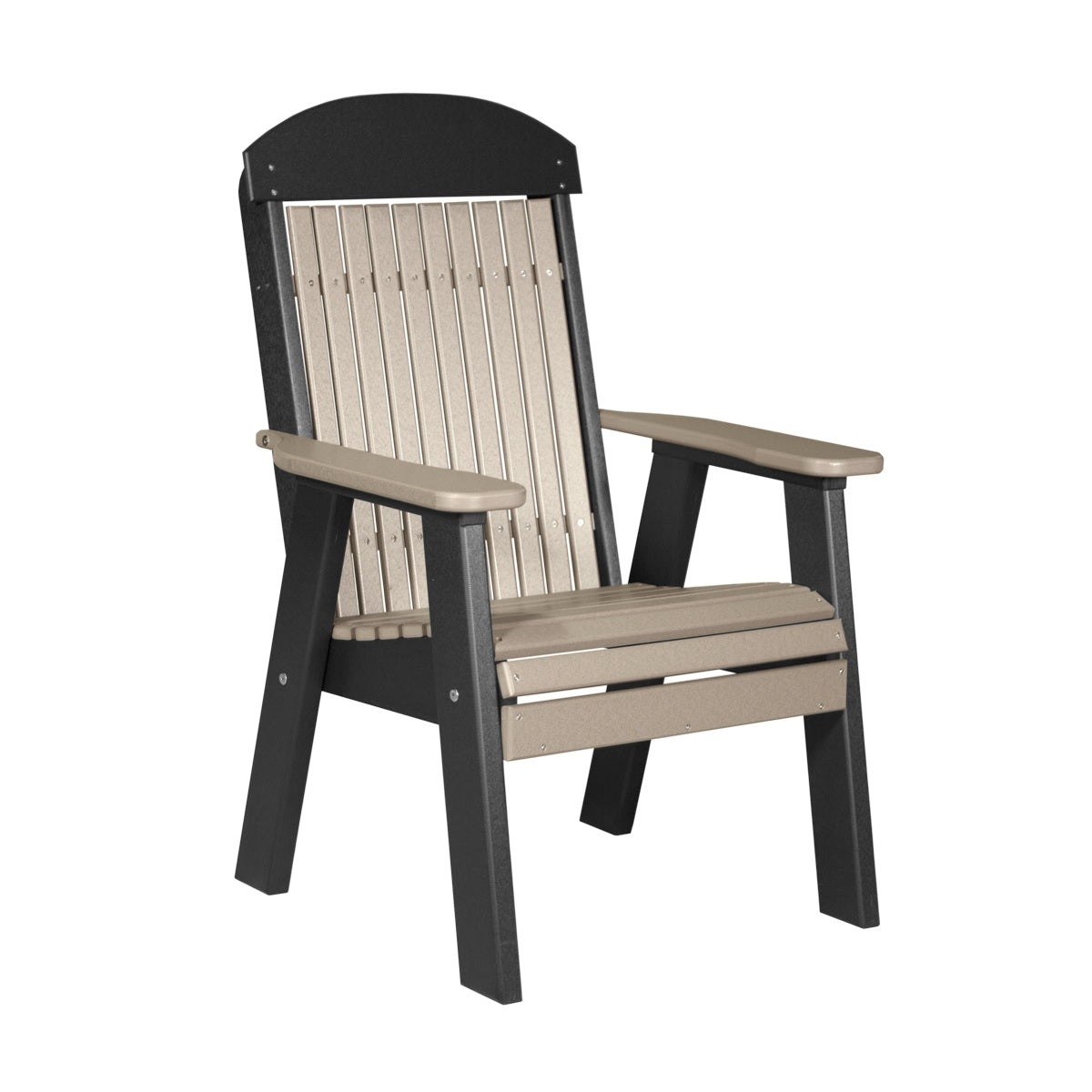 This is the Weatherwood and Black colored bench on a white background.