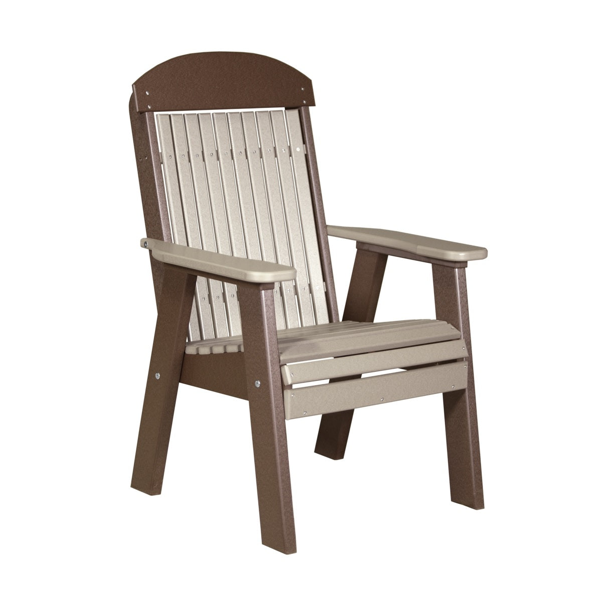 This is the Weatherwood and Chestnut Brown colored bench on a white background.