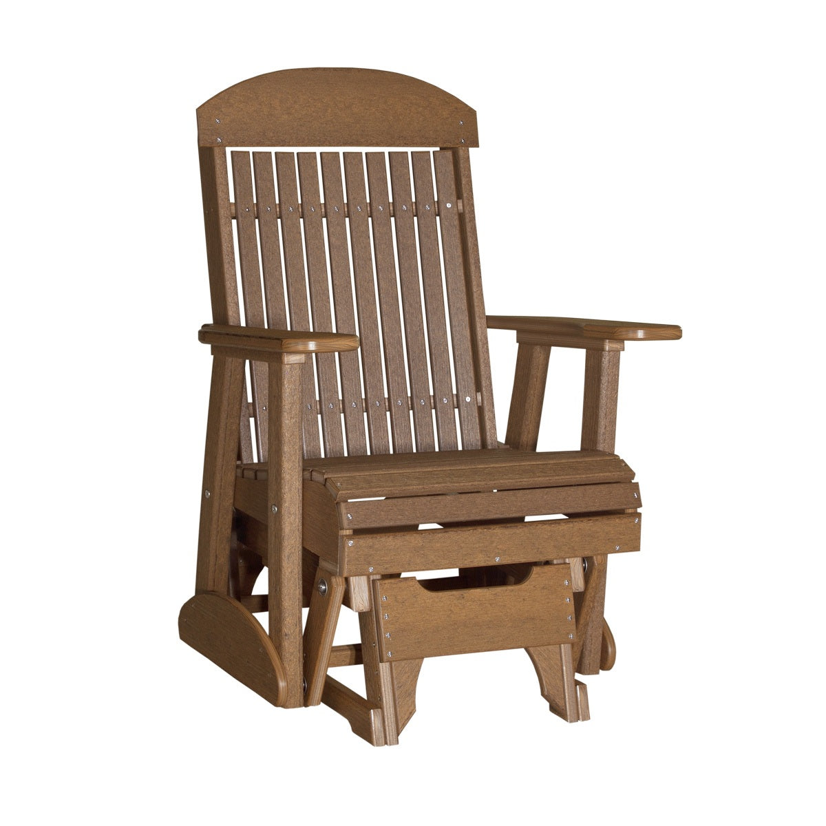 This is the Antique Mahogany colored classic glider chair on a white background.