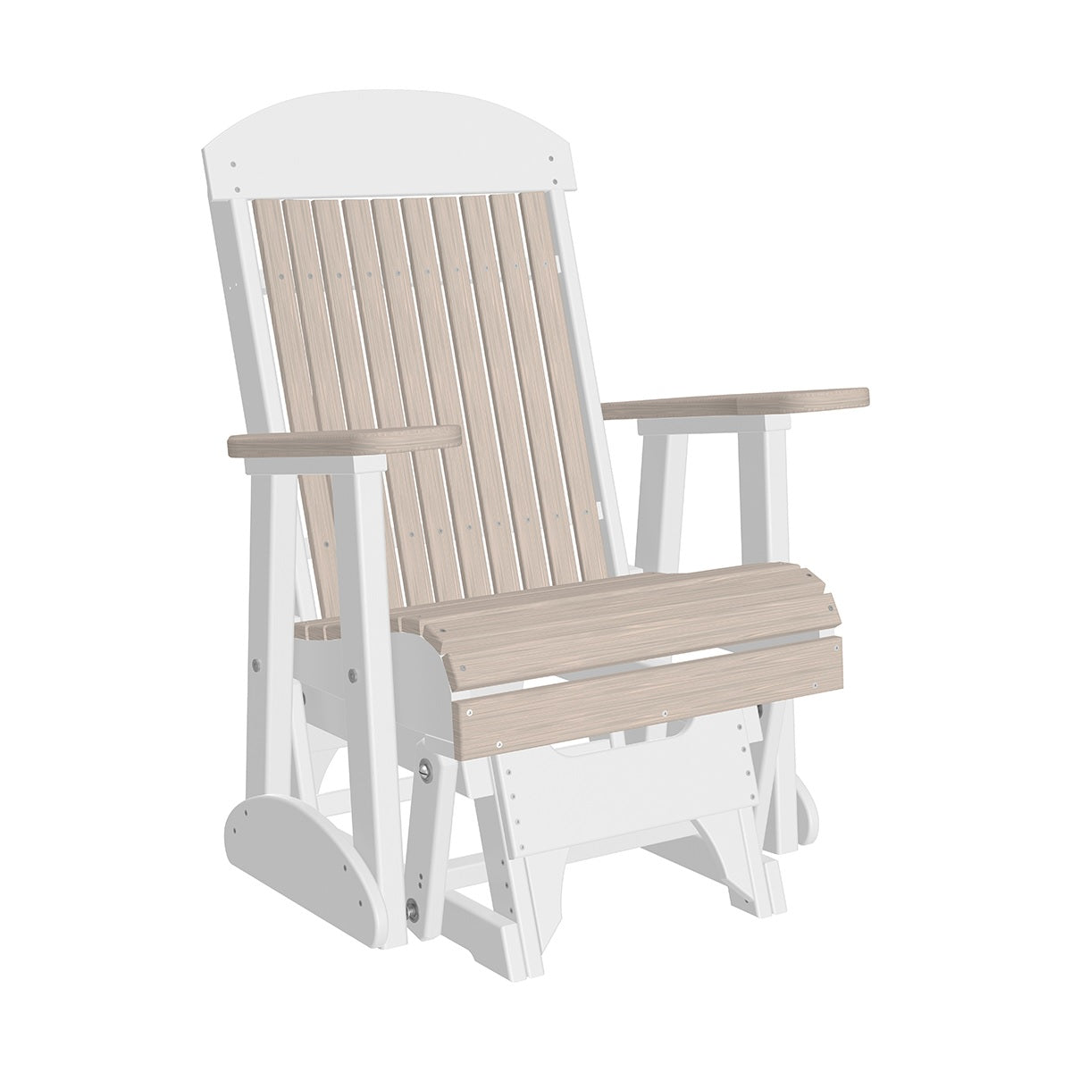 This is the Birch and White colored classic glider chair on a white background.
