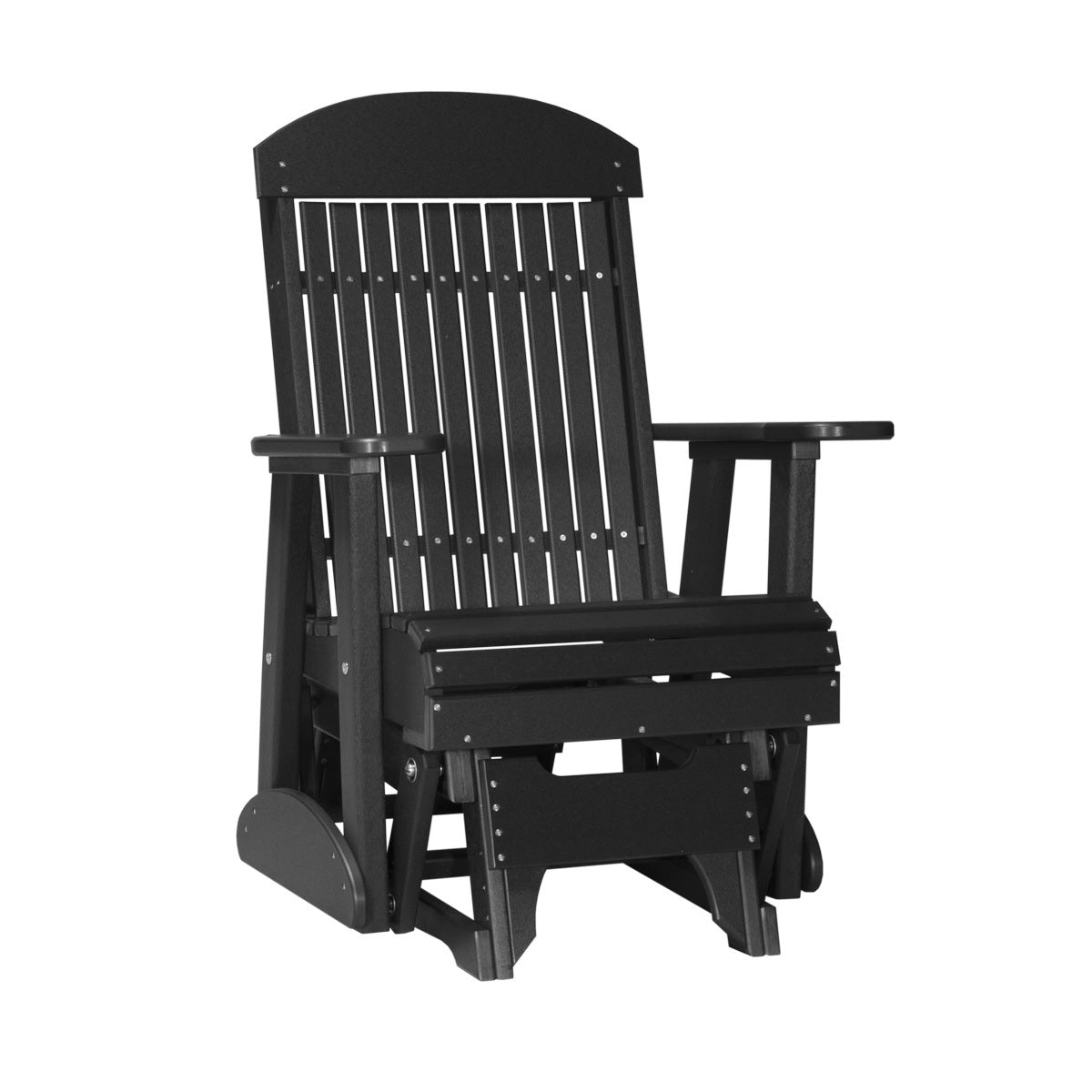 This is the Black colored classic glider chair on a white background.
